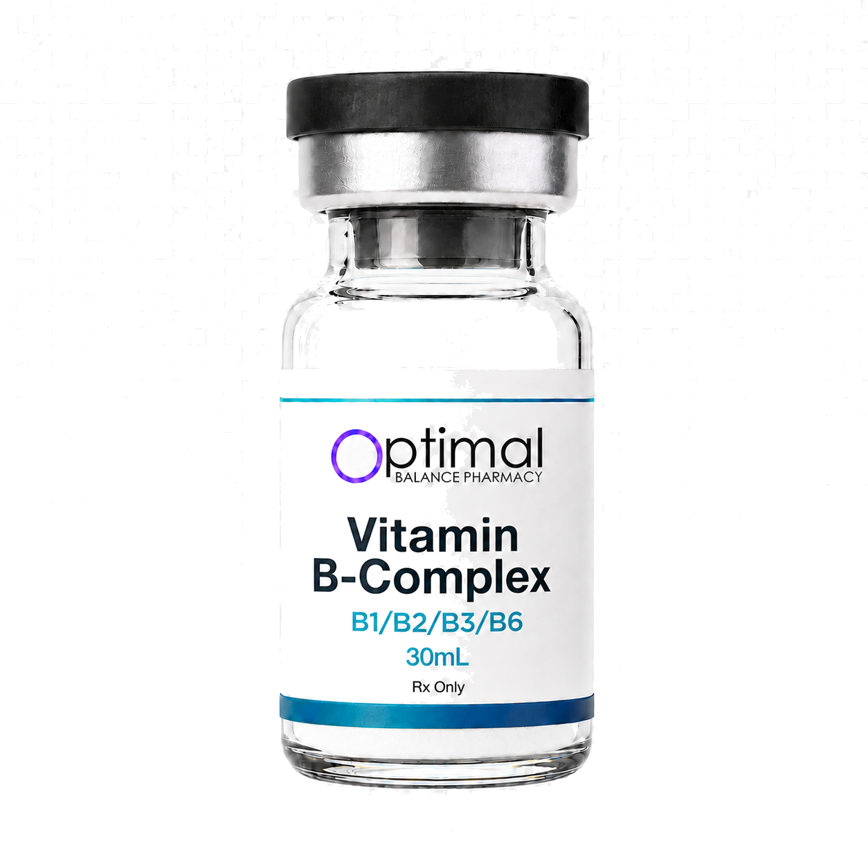 Vitamin B-complex injectable vial compounded by Optimal Balance Pharmacy for RxPepsDirect