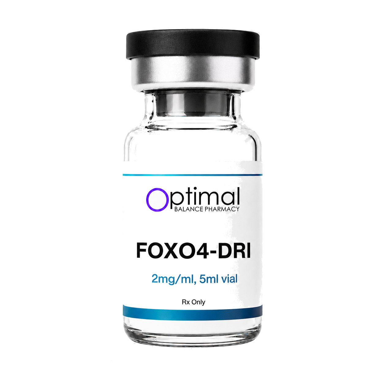 FOXO4-DRI senolytic peptide injectable vial compounded by Optimal Balance Pharmacy for RxPepsDirect