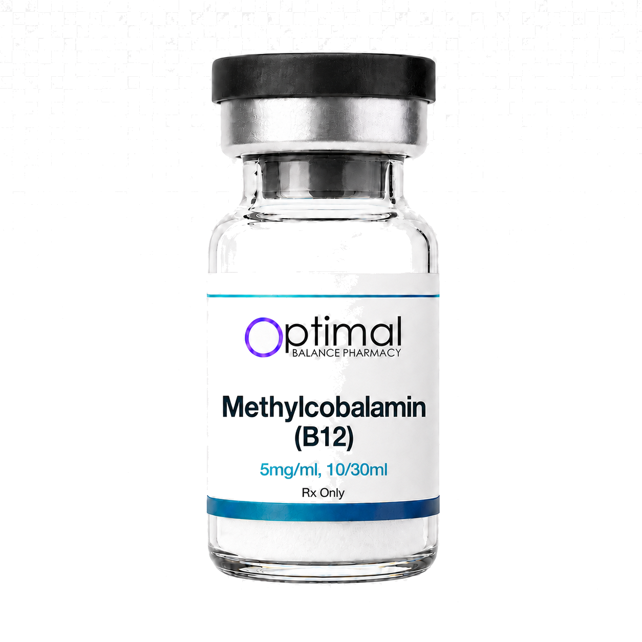 Methylcobalamin B12 injectable vial compounded by Optimal Balance Pharmacy for RxPepsDirect